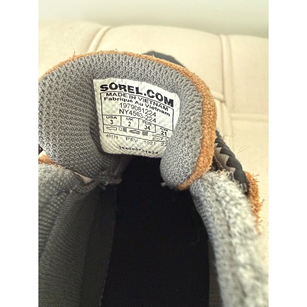 Sorel Kids Out N About Classic Waterproof Duck Boots Grey Brown NY4563-224 Sz 3